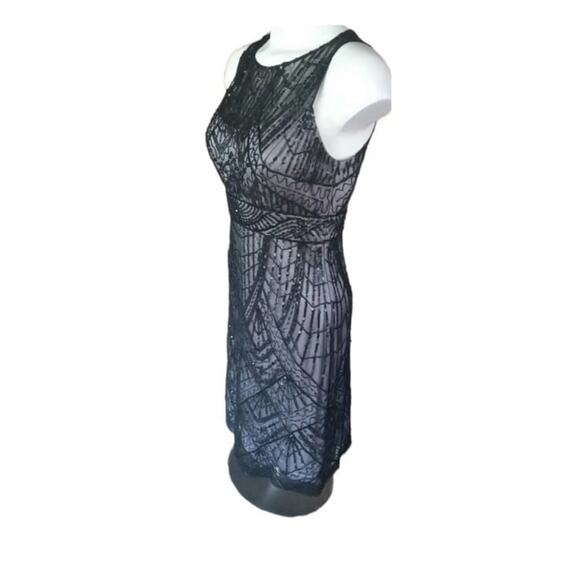 SUE WONG Size 2 Sequin ILLUSION Cocktail Dress GATSBY 1920s Black Silver $518. - Picture 1 of 5